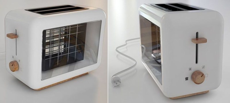 Toaster has TRANSPARENT panels on the side