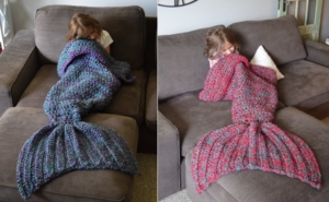 Crocheted Mermaid Tail blanket by Melanie Campbell