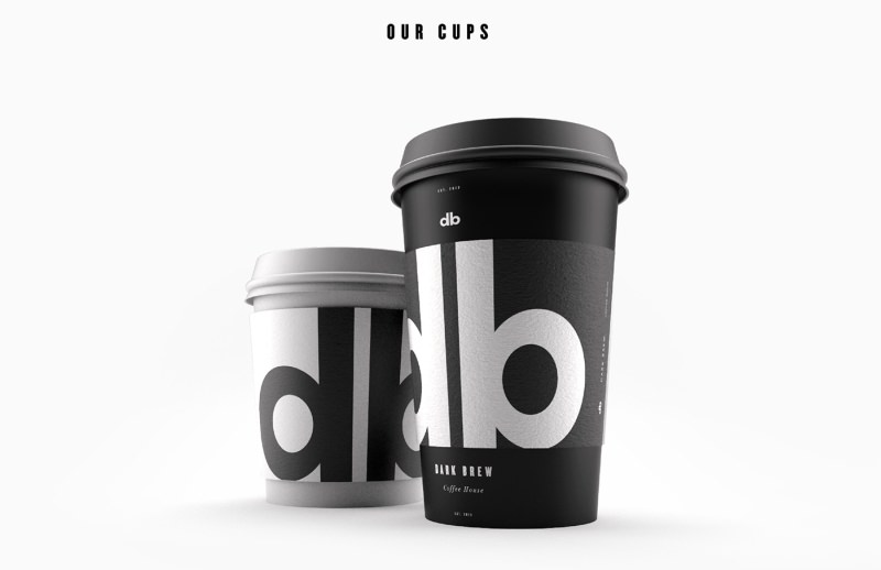 Cups conceptualized for Dark Brew Coffee House