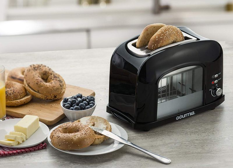 2-Slice Long Slot Toaster with Window, CUKOR Bagel Toaster with Warm Rack  and 7 Bread Shade Settings - CUKOR