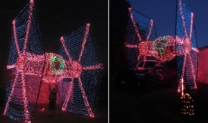 Life-sized TIE fighter Christmas Display