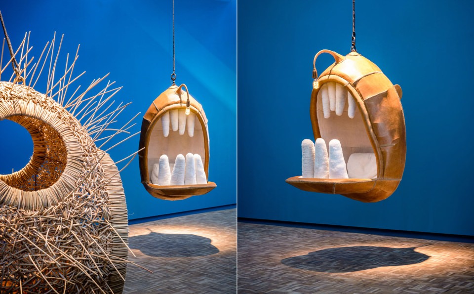 Monstera-deliciosa Animal Mouth Hanging Chairs by Porky Hefer