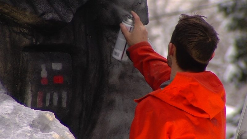 South Jordan man creates gigantic Snow Vader after winter storm