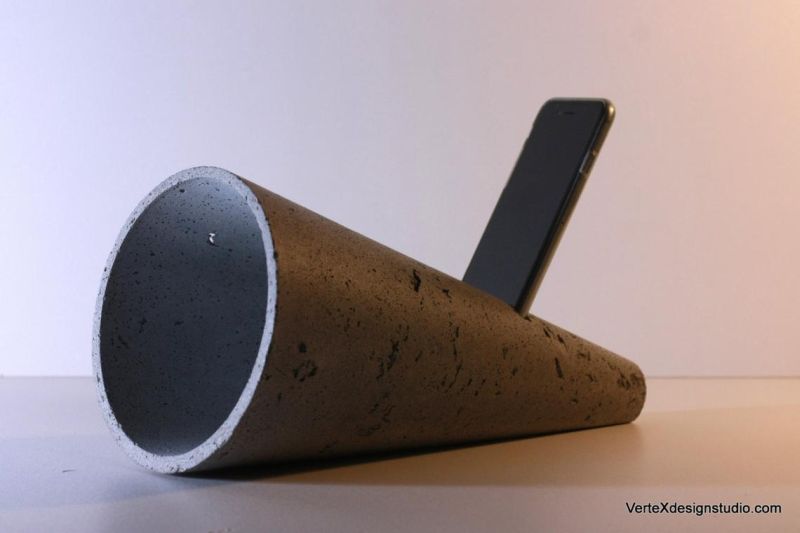 Concrete smartphone speaker