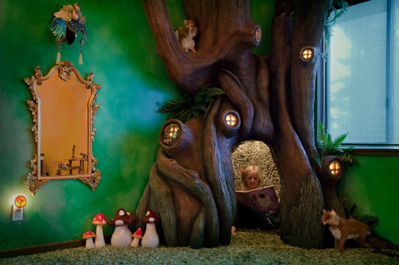 Dad brings fairytale treehouse straight into his daughter’s room