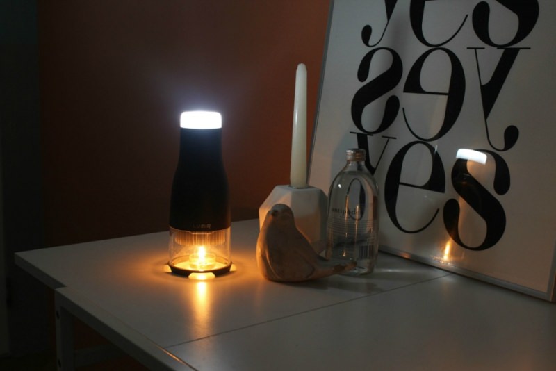 Lumir C LED lamp is powered by a small candle