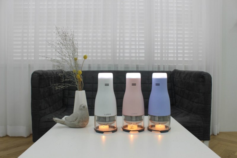 Lumir C LED lamp is powered by a small candle