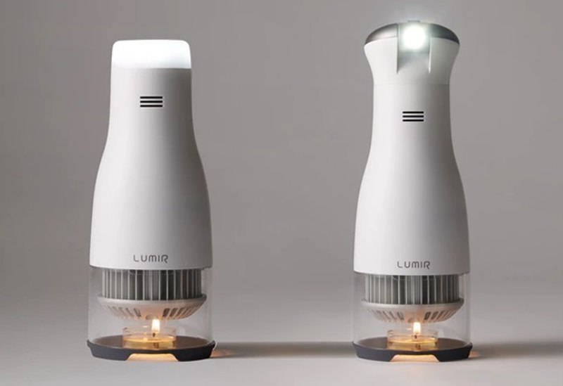 Lumir C LED lamp is powered by a small candle