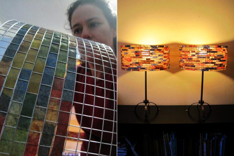 Vilma Farrell creates lampshades out of used coffee filters