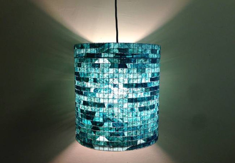 Vilma Farrell creates lampshades out of used coffee filters