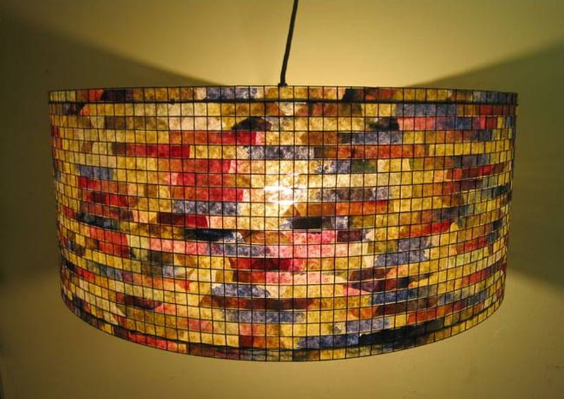 Vilma Farrell creates lampshades out of used coffee filters