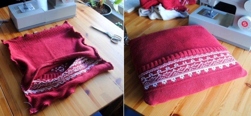 How to make chic pillows out of your old sweaters