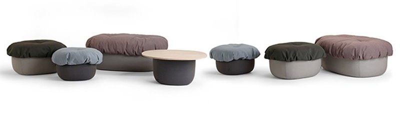 Soufflé ottoman series by Cecilie Manz