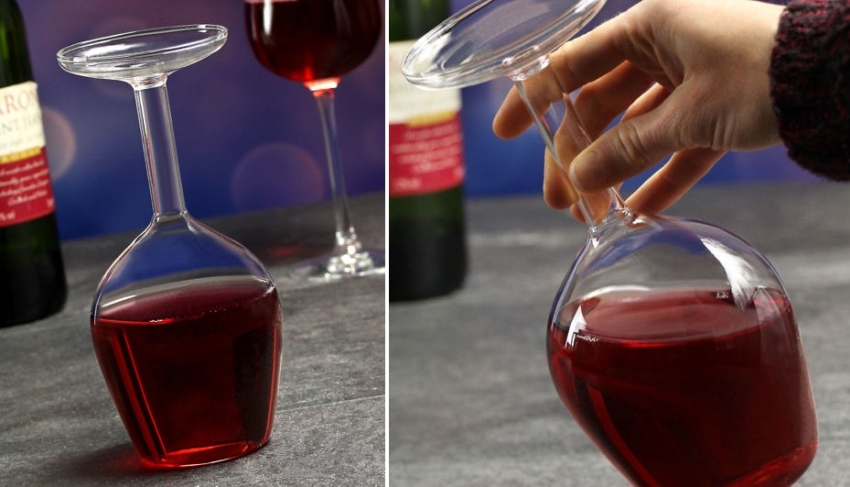 Upside Down Wine Glass