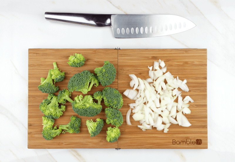 Bambleu 4-in-1 cutting board folds up for compact storage