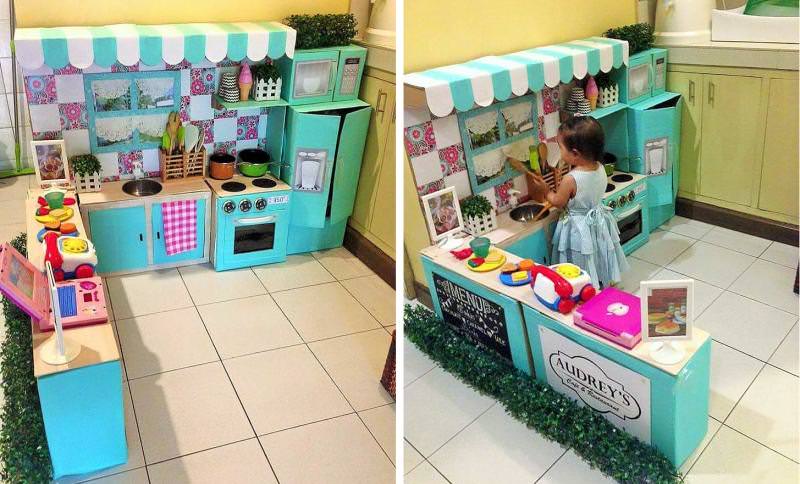 Cardboard Play Kitchen