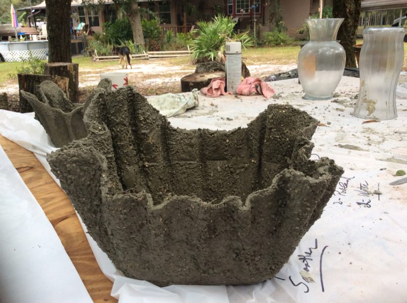 How to Make Cement Planters with Old Towel or Cloth