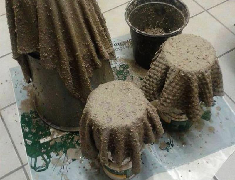 How To Make Cement Planters With Old Towel Or Cloth 