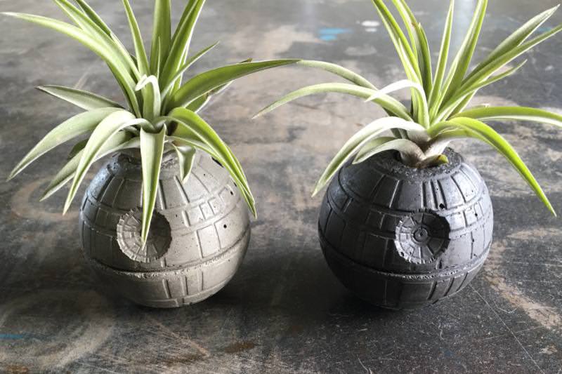 Death Star Concrete Planter