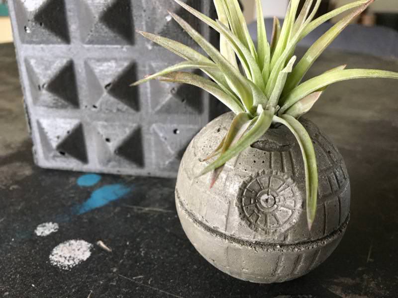 Death Star Concrete Planter