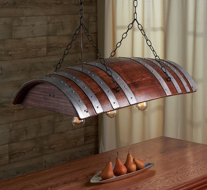 wine barrel hanging light