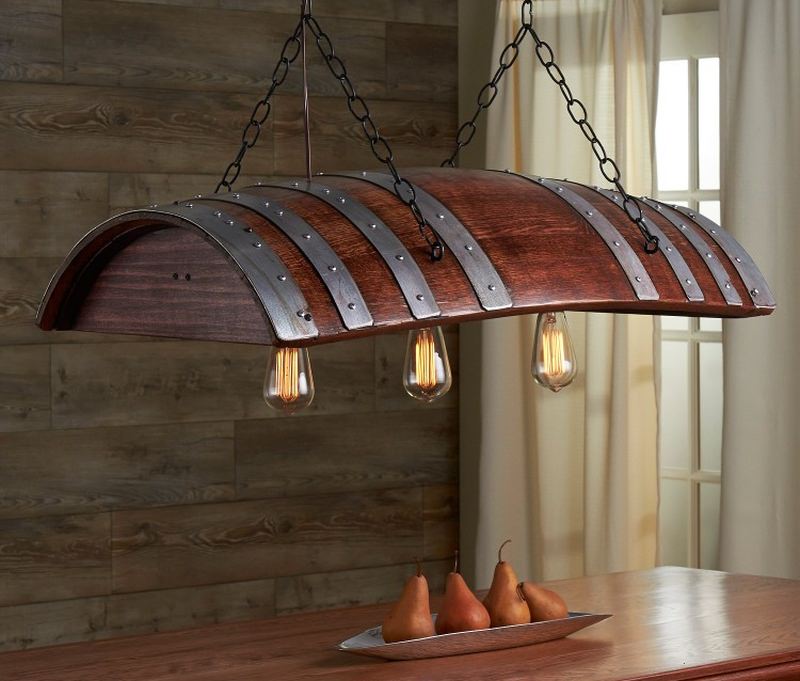 wine barrel hanging light