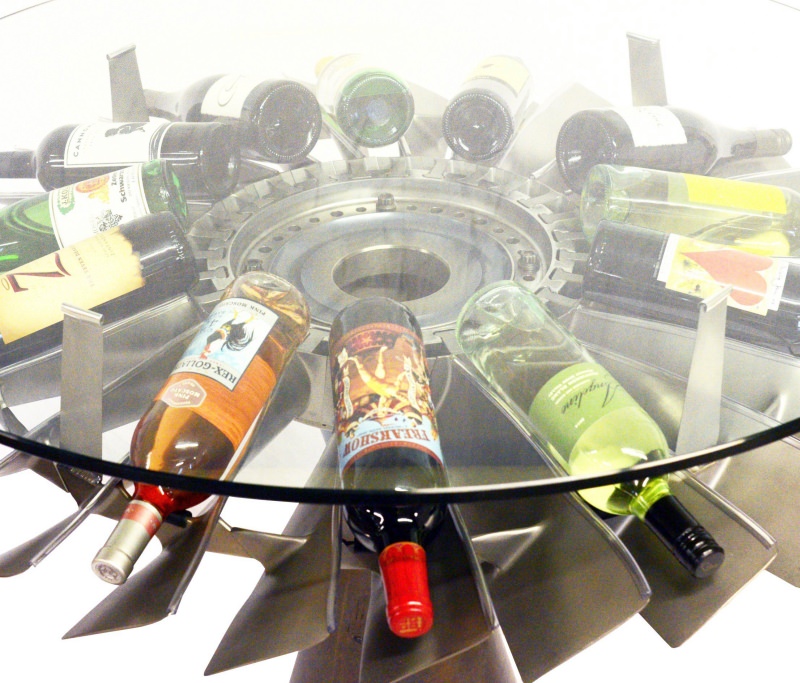 DC-9 JT8D Engine Rotor Wine Bottle Table