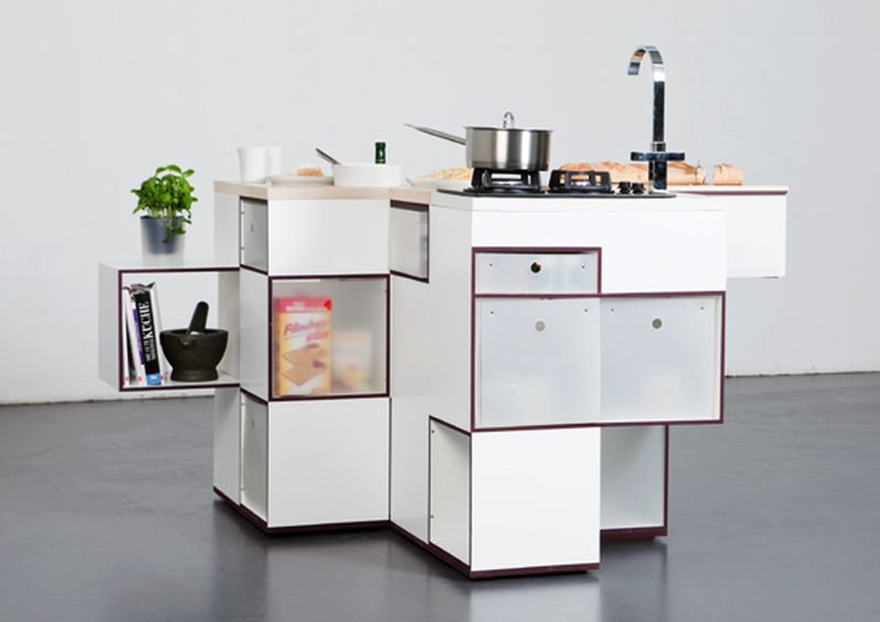 Mini kitchen fits studio or in-law unit / In tiny spaces, furniture must be  multitalented