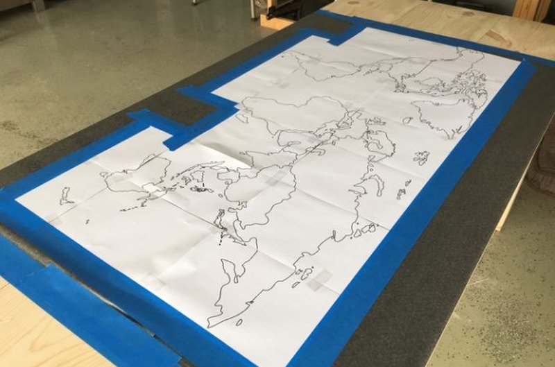 World map dining table