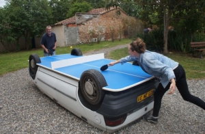 Upturned Car Ping Pong Table