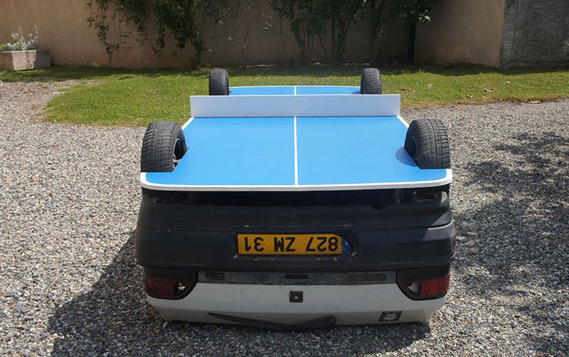 Upturned Car Ping Pong Table