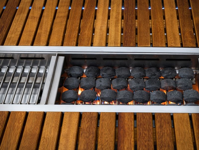 Angara Maximus dining table with builtin grill at the center