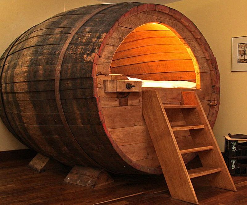 Beer barrel bed