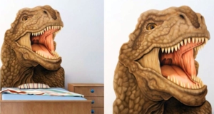 Dinosaur-inspired T-Rex Headboard by PoshTots