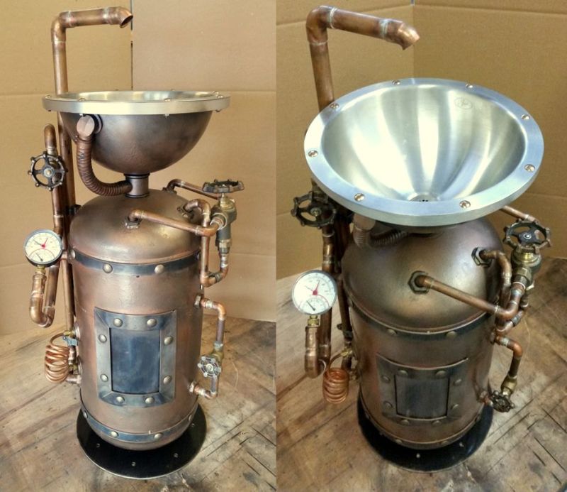 Steampunk Washbasin in bathroom