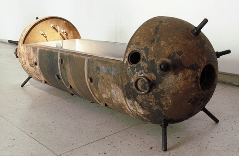 Industrial Style Bathtub in bathroom