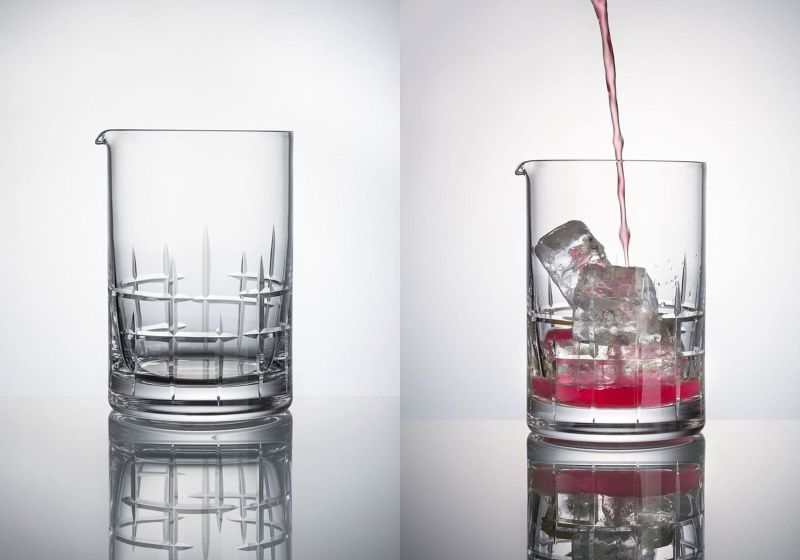 Glowing glassware designed with diamond-cut pattern 