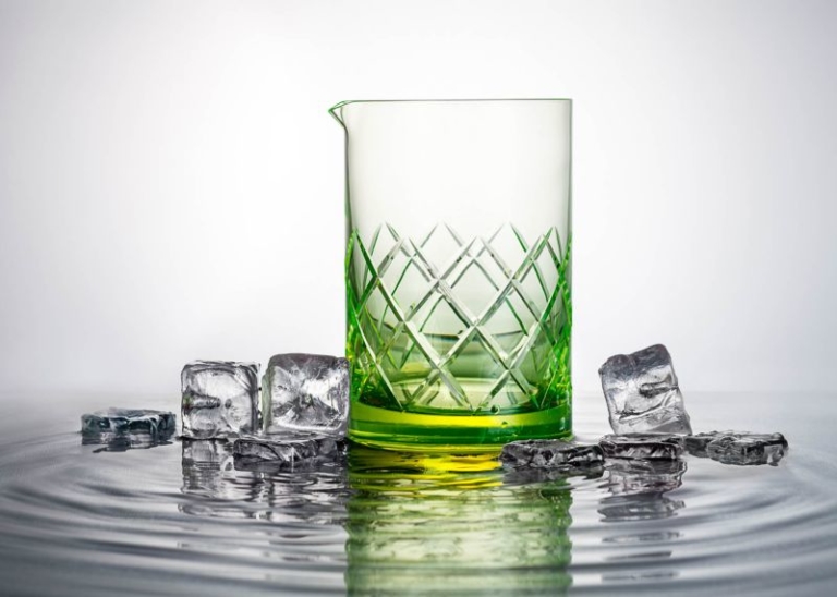 Drink in style with this glowing uranium glassware