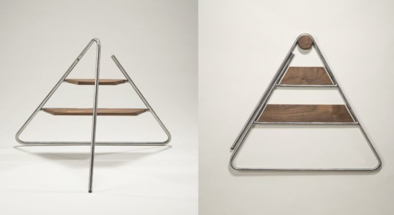 Triangle Step Ladder folds up to become a cute piece of decor