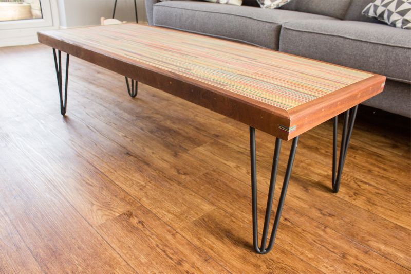 Finally old skateboards turned into a colorful coffee table