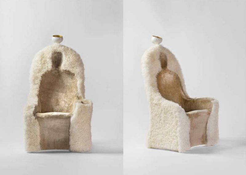 Front and side look of the Invisble Personage armchair 