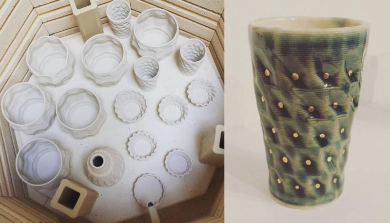 3D printed porcelain ceramics by Heather Kegel