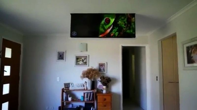 Ceiling drop down TV