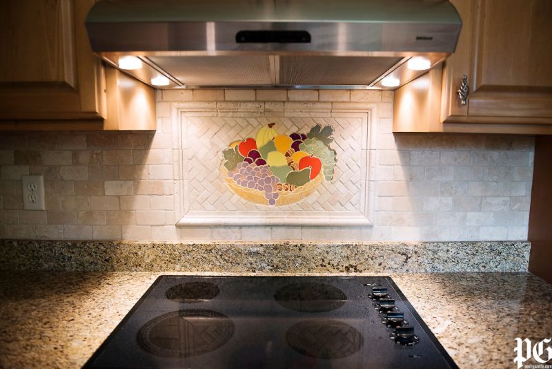 Backsplash made from tiles 