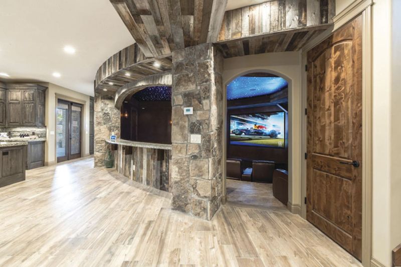 Mine shaft-themed home theater