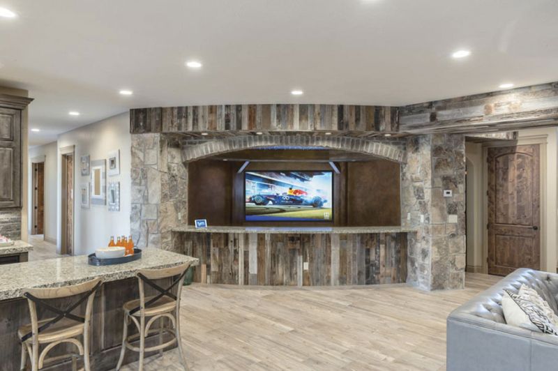 Mine shaft-themed home theater