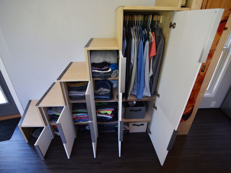 Staircase also serve as storage boxes 