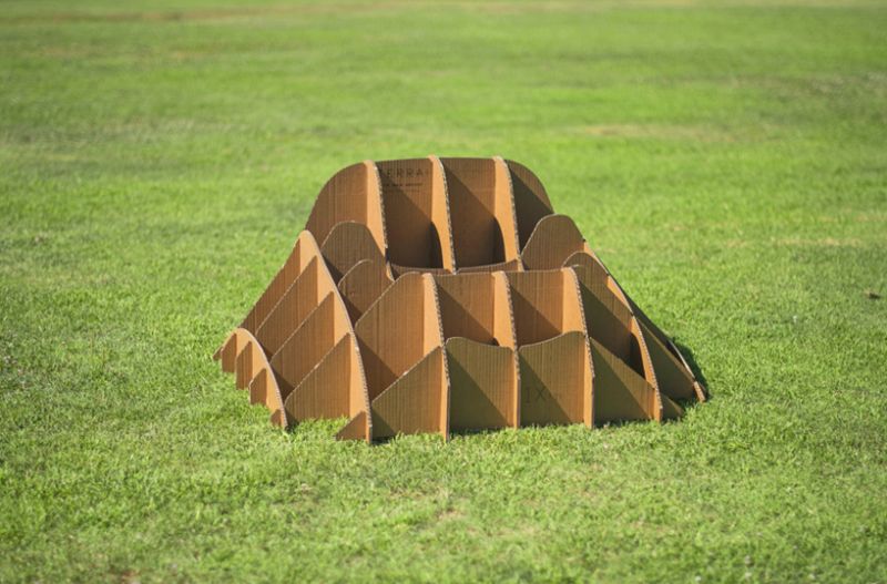 Terra grass armchair cardboard structure 