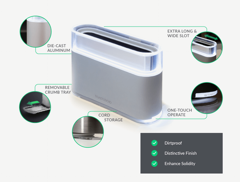 All features of the Toasteroid 