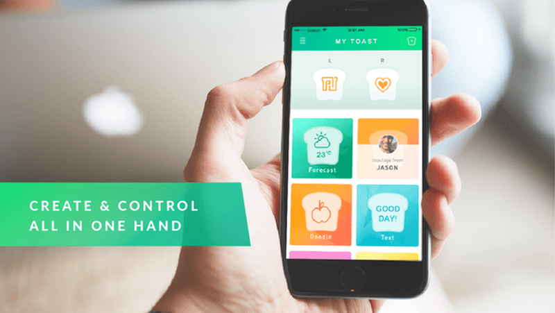 The companian app lets you control what you imprint on toast and also its brownness 